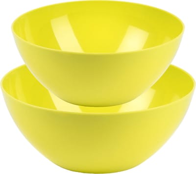 Plasticforte voedsel serveer schalen set - 4x stuks - groen - kunststof - Dia 25 en 28 cm