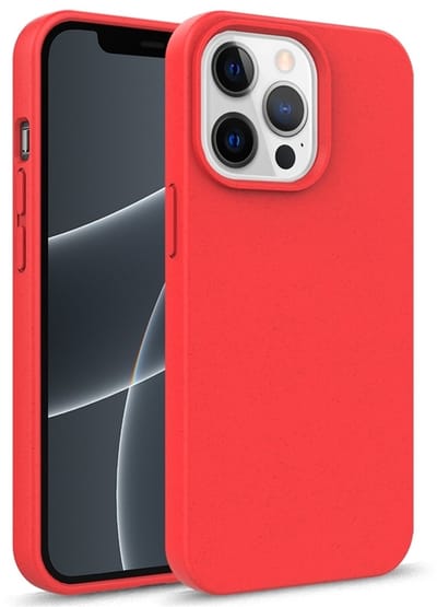 geschikt voor iPhone 14 Eco Hoesje - Flexibel Telefoonhoesje Bio Degradable - Mobiq Flexibel Eco Hoesje rood- geschikt voor iPhone 14