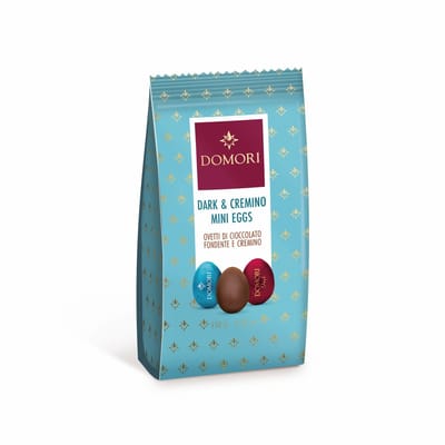 Domori - The Anthology Collection – Dark Chocolate & Cremino Egg Sachet 150g | Luxe Paaschocolade Mini Eitjes | Puur | Melk | Hazelnoot met vulling