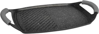 Cheffinger Pan set "grill pan grill plate BBQ induction cast aluminum coated CF-GP47«
