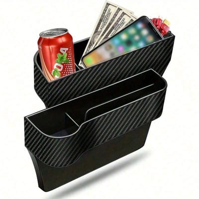 Autostoel Organizer, Multifunctionele Autostoel Kussenvulling Organizer, Auto Console Zijopbergbak Met Bekerhouders Kussenvulling Opbergbak Voor Auto Black Co-pilot veelkleurig
