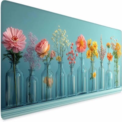 XXL Muismat - Bureauonderlegger - Gaming Kantoor - Waterdicht Glad Oppervlak - 150x80 cm - Bloemenprint