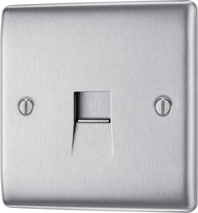 Stopcontact Plaat - Wandplaat Blank - Afdekken Stopcontacten - Geborsteld Staal - 35 mm diepte - Geborsteld Staal