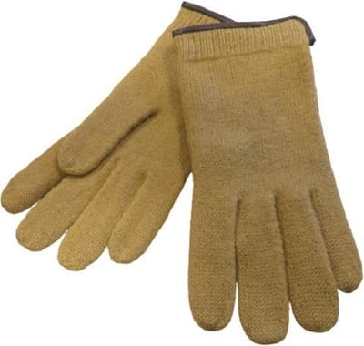 Handschoenen heren van 100% wol en met echt leren randje