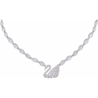 Swarovski Swan Around Ketting Klein Damesketting Zilver 5240581 Box (Random Color),F,Silver white