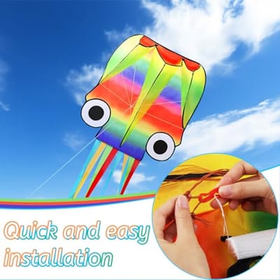 Vlieger voor Kinderen - Grote 405x72 cm Windvlieger met 100 m Vliegerlijn en Tas