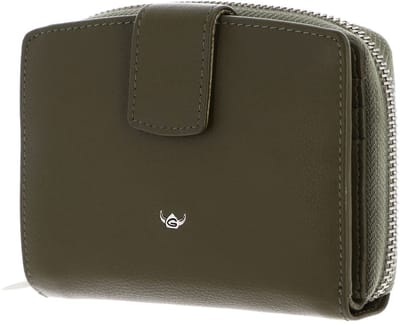 Golden Head Leren portemonnee Madrid RFID Protect Kombischeintasche mit Riegel 1438 Oliv olijfgroen