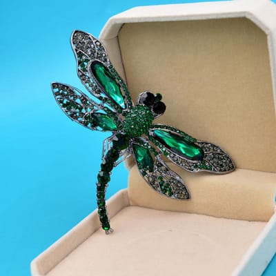 Nieuwe Blauwe Libel Vogel Vrouw Broche Pin Hanger Strass Kristal Geschenken black