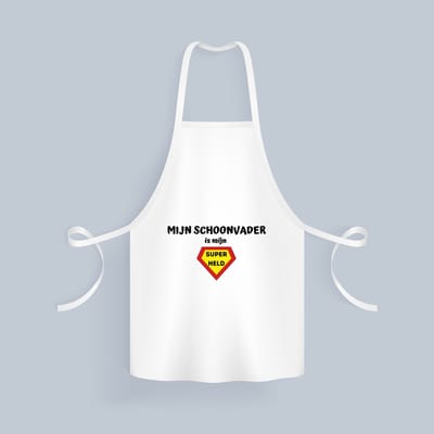 Akyol - mijn schoonvader is mijn superheld Keukenschort - Papa - super schoonvader - vader cadeautjes - vaderdag - verjaardag - geschenk - kado - 82 bij 71 cm