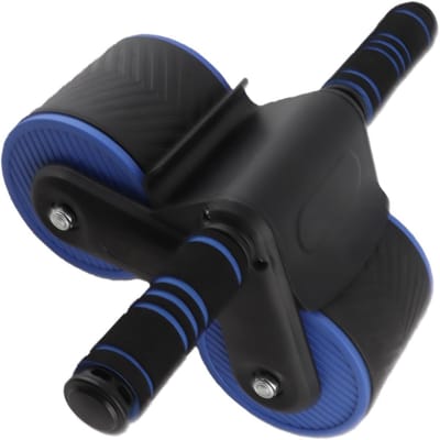 Buikspierroller - Fitnesswiel - Thuis Krachttraining - Stil & Stabiel - 105mm Wiel - Zwart Blauw