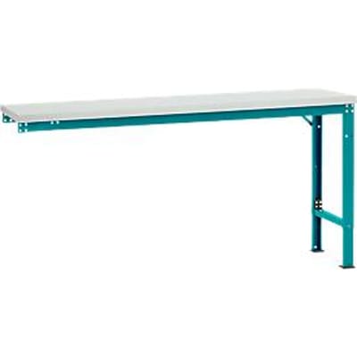 Manuflex aanbouwtafel UNIVERSAL Speciaal, 1750 x 800 mm, melamine lichtgrijs, waterblauw