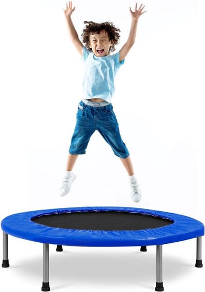 Opvouwbare trampoline - Mini fitness - Thuis sporten - Tot 150 kg - 97 cm - Donkerblauw