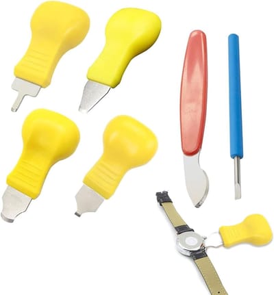 6-delige set horloge openers, horloge cover opener, batterij vervangtool, horloge vervangset voor verschillende soorten polshorloges, horloge onderhoudsset en gereedschap