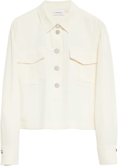 Korte blouse met lange mouwen en borstzakken voor dames COMMA