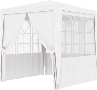Partytent met zijwanden - Tuinpaviljoen Feesttent - Buitenfeesten Organiseren - UV- en waterbestendig - 2.5 x 2.5 m - Wit