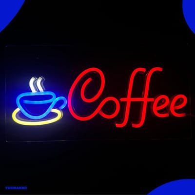 Neon Lamp - Coffee met Mokje - Dimbaar - Incl. Ophanghaakjes - Neon Sign - Neon Verlichting - Neon Led Lamp - Wandlamp
