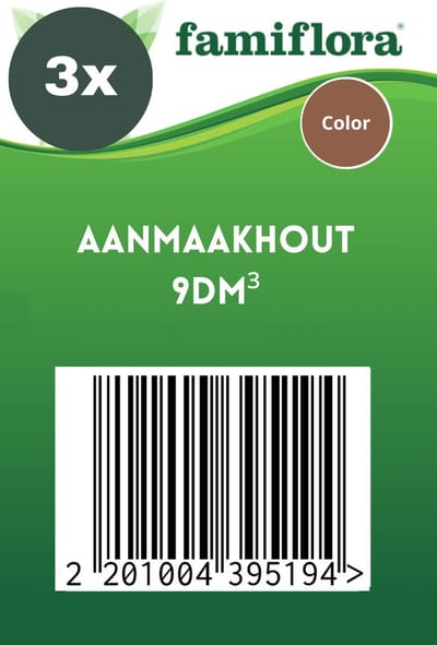 Famiflora zak aanmaakhout 10-12KG - Gekapt hout - 36dm³ (=36 liter)