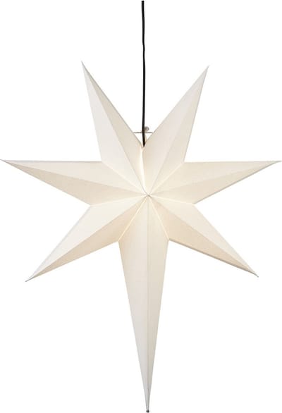 Star Trading Grote papieren ster 'Frozen', asymmetrisch, wit, netvoeding, E14-fitting, 55x65cm