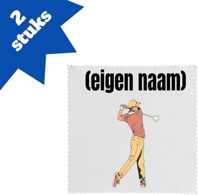 Akyol - golfer man met eigen naam brillendoekjes - Golf - golfers - leuk cadeau voor iemand die houdt van golfen - cadeau - kado - 17,8 bij 17,8 cm - 2 stuks