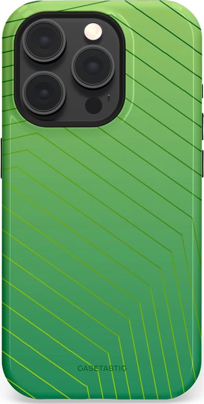 Casetastic Hoesje Geschikt voor Apple iPhone 15 Pro Magsafe - Stijlvolle Beschermende Duo-layer Case - Neon Groen Net