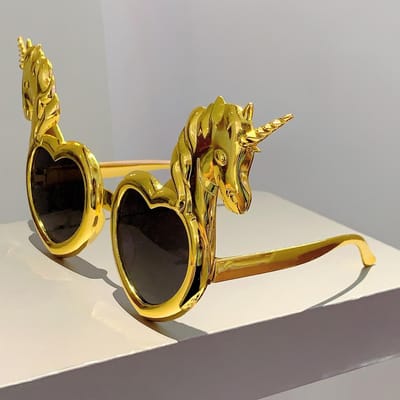 KAMMPT Lunettes Amusantes Hawaïennes Tropicales Fantaisie Accessoires Photo Plage d'Été Lunettes Folles pour Adultes as picture shows black