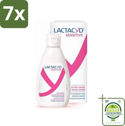7 x Lactacyd Sensitive - Intieme Waslotion - Extra Gevoelig - Met Natuurlijk Melkzuur - 300 ml - Grootverpakking - Intieme Waslotion - Gevoelige Huid - Melkzuur - Katoenextract - Intieme Reiniging