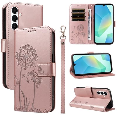 Coverup Hoesje - Geschikt voor Samsung Galaxy A17 Hoesje - Coverup Paardenbloem Book Case - Rose Gold