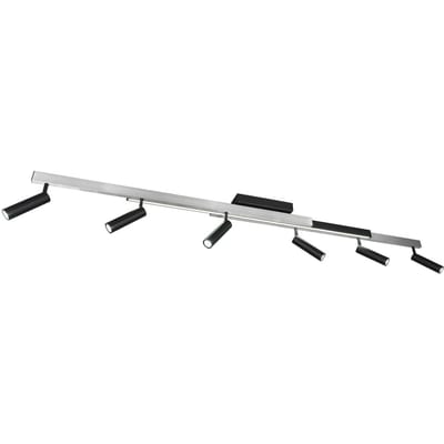 Trio Lighting Zeno LED plafondspot, 6 spots, geborsteld aluminium/zwart, metaal