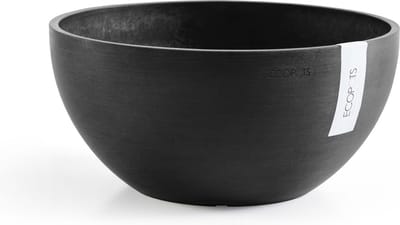 Ecopots Brussels 30 - Dark Grey - Ø30 x H14,8 cm - Ronde donkergrijze bloempot