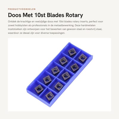 Dailygoods- Draaigereedschap - 10 Stuks Hardmetalen Inzetstukken - Geschikt Voor Staal/Roestvrij Staal - Hittebestendig/Slijtvast - Hoge Hardheid - Geschikt Voor Draaibanken/Freesmachines - Snijgereedschap