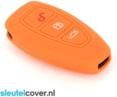Autosleutel Hoesje geschikt voor Ford - SleutelCover - Silicone Autosleutel Cover - Sleutelhoesje Oranje