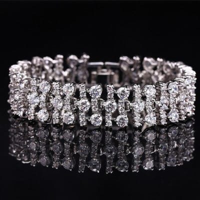 Luxe 925 Sterling Zilver Gemaakt Moisaanite Amethist Edelsteen Bangle Charm Bruiloft Armband Fijne Sieraden wit