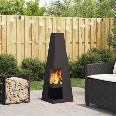 vidaXL - Vuurkom - Zwart - 35 - x - 35 - x - 100 - cm - weervast - staal