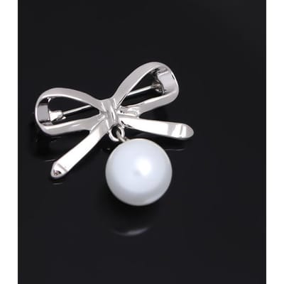 Parelspeld Anti-Glare Exquise Broche Strass-bezet Strass Corsage Strik Kleding white