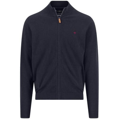 Fynch-Hatton Vest Solid Color Zip Air Cotton Navy / male