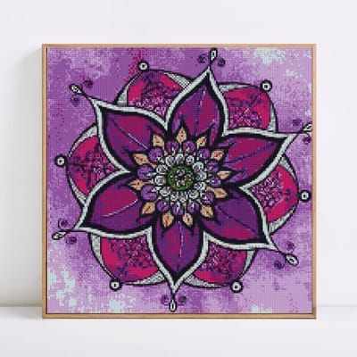 Peinture diamant pierres rondes, fleurs, broderie diamant Mandala, photos de loisirs et d'artisanat 30x30