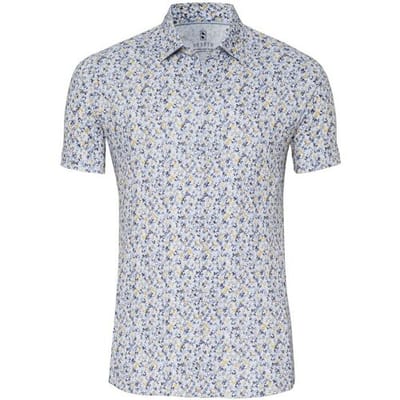 Desoto Overhemd Allover Fantasy Dots Blauw-Geel / male
