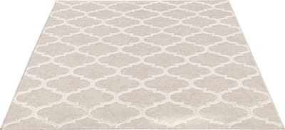 the carpet Vloerkleed Knight Elegant, Hoge kwaliteit, Woonkamerkleed, Zachte korte pool, 3-D effect, Glanzende design elementen, Hoog-Laag structuur, Beige, 80 x 150 cm