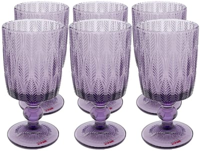 Wijnglazen Fogli paars (6/set) Kare Design