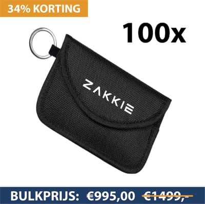 100x "ZAKKIE" Signaal Blokkerend Autosleutelzakje - Beschermt Uw Auto Tegen Diefstal Door Relay Attack/Hacking | RFID Blocker| Autodiefstal |Anti Straling | Faraday | Beschermhoes |Keyfob |Kist | Geschikt Voor Alle Keyless Entry & Go Autosleutels!