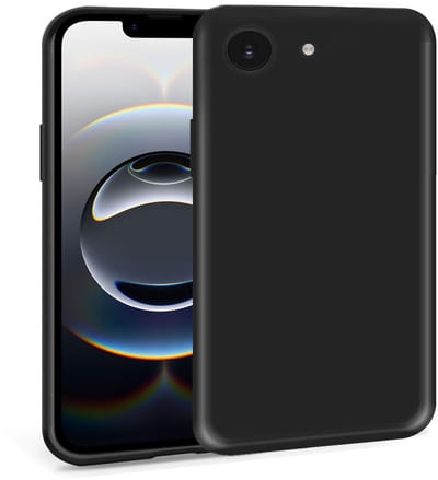 ChiGuard Suède Hoesje geschikt voor iPhone 16e - Back Cover Case - Zwart