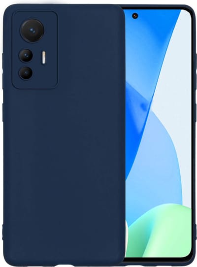 Hoesje - Geschikt voor Xiaomi 12 Lite - Sterk & Shockproof - Hoes Cover - Siliconen Case - Telefoonhoesjes - Donkerblauw