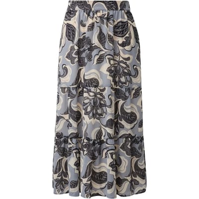 Midi Rok in Gestructureerde Mousseline Dames COMMA