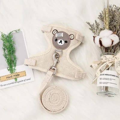 Schattige hondenriem kleine huisdier kat konijn halsband borstriem hondentouw maltese chihuahua puppy riem ultra klein huisdier harnas nieuw S (1.5-3KG)