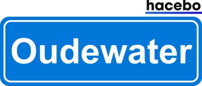Hacebo - Plaatsnaam Sticker - 29x10 CM - Oudewater sticker - Verkeersborden sticker - grappige cadeaus - Oudewater