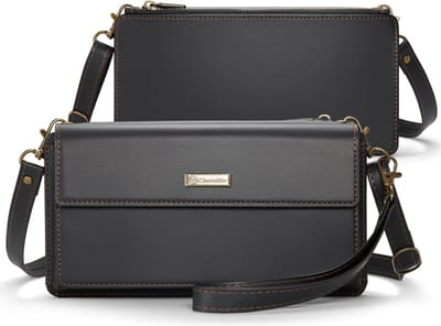 CaseMe Multifunctionele Mode Crossbody Smartphone Tas met Anti-RFID Kaarthouders _ Zwart