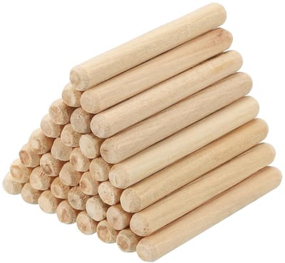 Houten spijkers 7/32" x 1 31/932" voor knutselprojecten, meubels en deuren - 90 stuks met geslepen groef en houten centreringstift