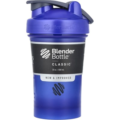 BlenderBottle Classic V2 Shaker 600 ml - Eiwitshaker met BlenderBall - Lekvrij - Voor Proteïne, Pre-Workout & Fitness - Reflex Blue