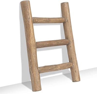 Houten Theedoekladder Mini – Rustiek Handdoekenrek voor Keuken en Badkamer