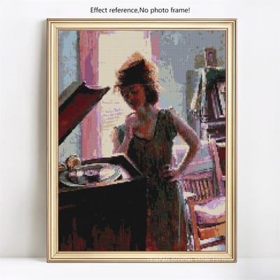 5D bricolage diamant rond complet broderie point de croix affichage complet Portrait diamant peinture 20X30CM gray